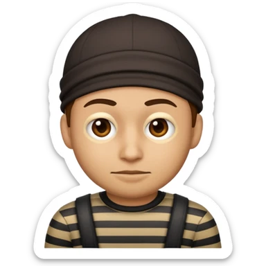 A theif robber emoji,Stripped shirt. sticker