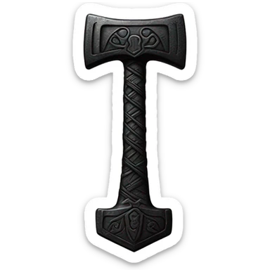thor's hammer black sticker