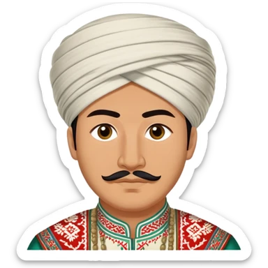 Uzbek man wearing national outfit sticker