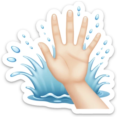 Hand reaching out of water sticker