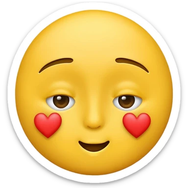 Classic yellow kissy face emoji without the heart with a peace sign sticker