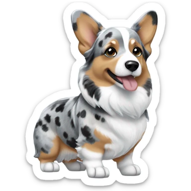 Blue Merle welsh corgi sticker