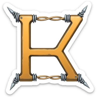 The letter H made of barbwire sticker