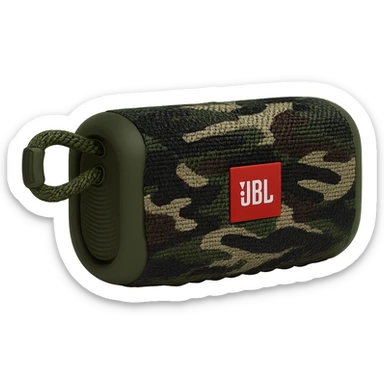 military-themed portable JBL speaker in camouflage colors sticker