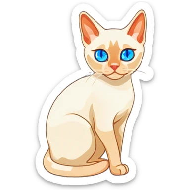Flame point siamese cat blue eyes sticker