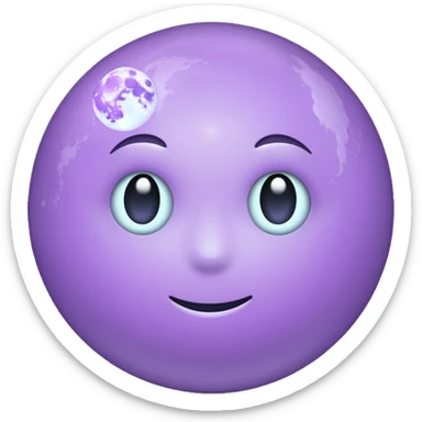 realistic Light purple moon sticker