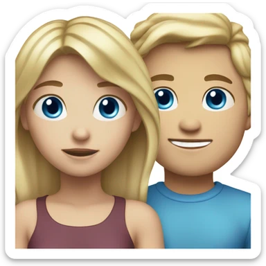 blonde blue eyed girl and brunette boyfriend sticker