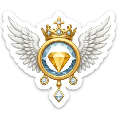 holy emblem with white wings and diamond in the middle sticker