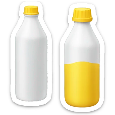 yellow bottle with white top cover sticker