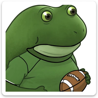 bufo in a football suit sticker