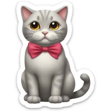 British cat with bow sticker