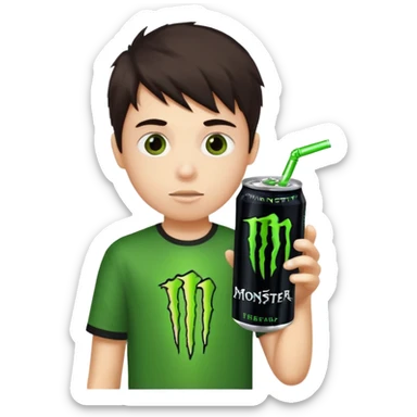 1 boy Monster energy drink sticker
