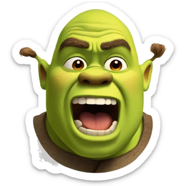  shrek yelling  sticker
