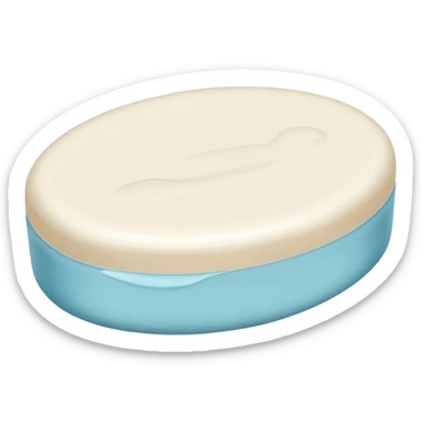 oval white soap sticker