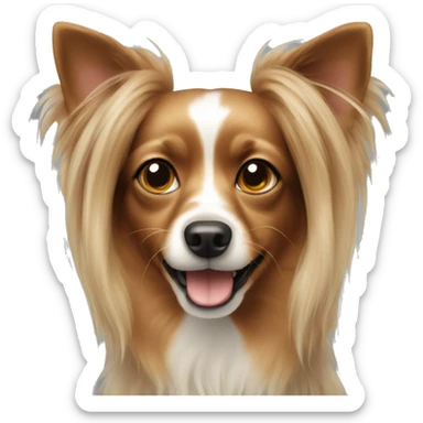 Dog longhaired toy terrier sticker