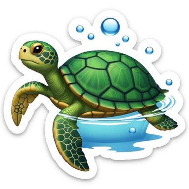 pet turtle in water sticker