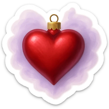 christmas heart with a delicate lavender mist  , remove background sticker