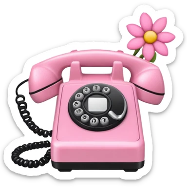 pink girly phone framed flower picture sticker