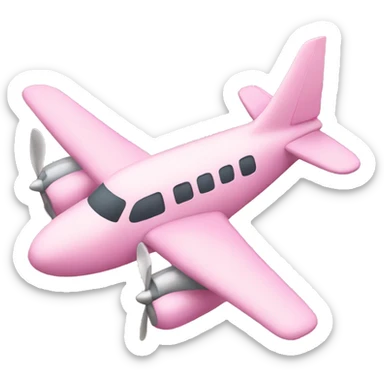 Pastel pink plane sticker