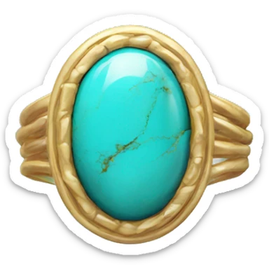 Realistic isolated turquoise ring sticker
