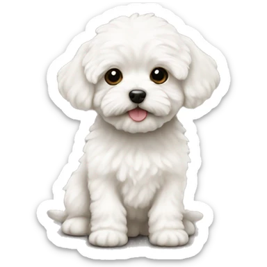 Maltipoo white puppy sticker