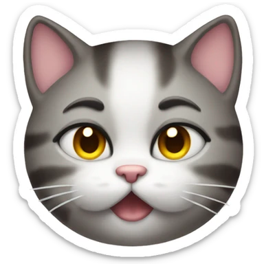Hand closed eyes kitty sticker