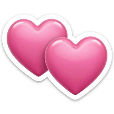 Two pink hearts sticker