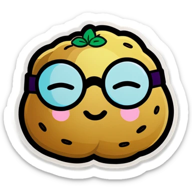 Sleepy potato with eye mask sticker
