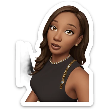 brown-haired girl with jewelry sticker