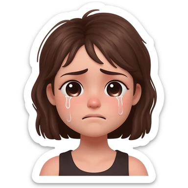 Heart broken girl tha is crying sticker