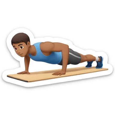 persona haciendo plancha gimnasio sticker