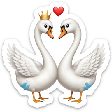 Two swan making a heart 💗 a girl swan  and a boy swan  sticker