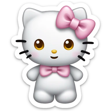 Hello kitty but the bow is pastel pink sticker