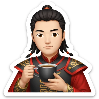 Lu bu squinting while drinking coffee  sticker