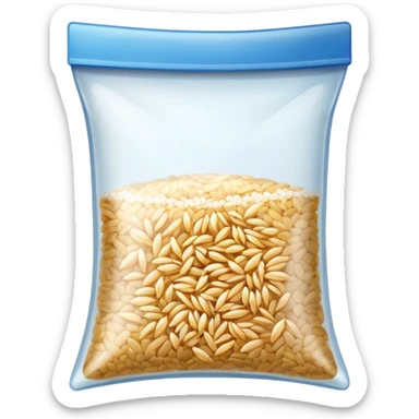 rice grains in a bag sticker