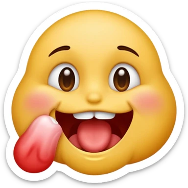 emoji biting its lip and drooling make sure it is drooling saliva  sticker