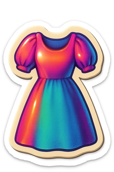 a stylish dress in the style of iOS clothing stickers sticker