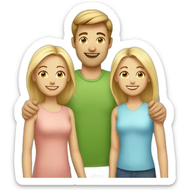 White Family with 3 kids sticker
