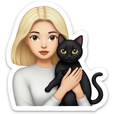 Women holding two black cats  sticker