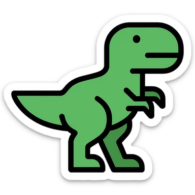 t-rex dinosaur color outline icon sticker