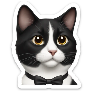 a black and white tuxedo cat sticker