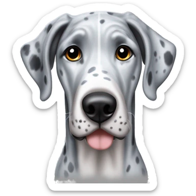blue merle great dane with light grey coat  sticker