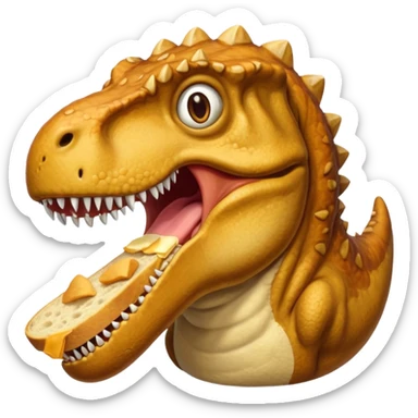 Trex eating bread sticker