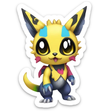 cute kawaii cool edgy colorful Digimon-Fakemon-animal full body sticker