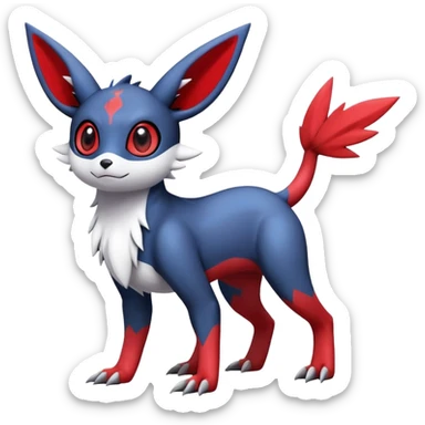  Cute Guilmon-Latias-Umbreon-Fakémon-hybrid-creature (full body)  sticker