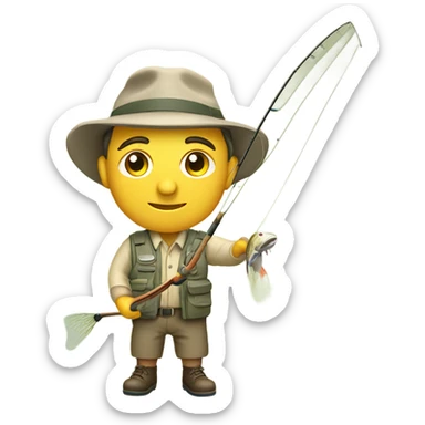 Man fly fishing sticker