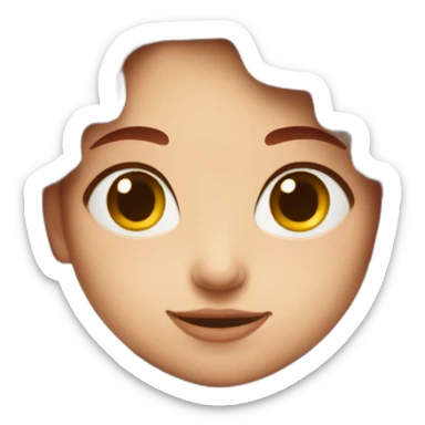 pretty dark red hair girl face sticker