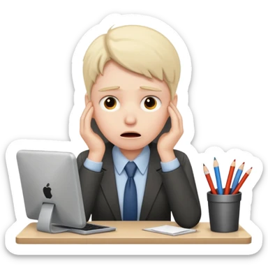 office worker in stress  sticker
