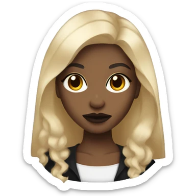 Vampire lightskin black girl with blonde hair sticker