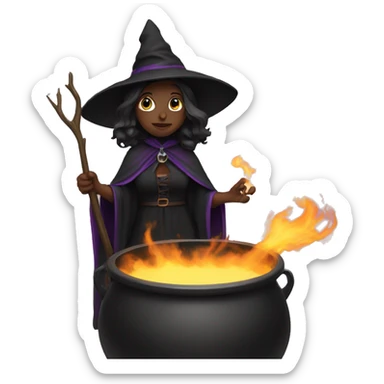 Me as a witch with a cauldron sticker